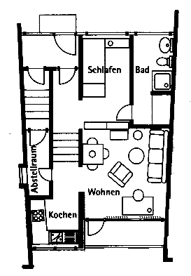 1 Zimmer Grundriss